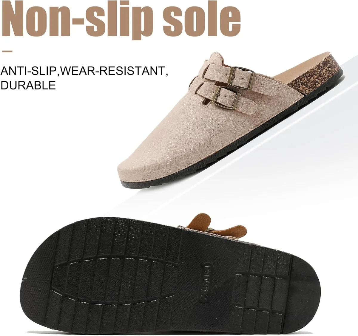 Men's Suede Clogs with Back Strap, Women's Leather Clogs with Arch Support Cor view 3
