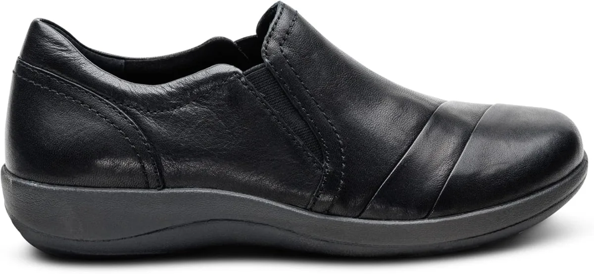 Aetrex Women's Helena Arch Support Slip-On Shoes, Leather Upper, Removable Ins view 2