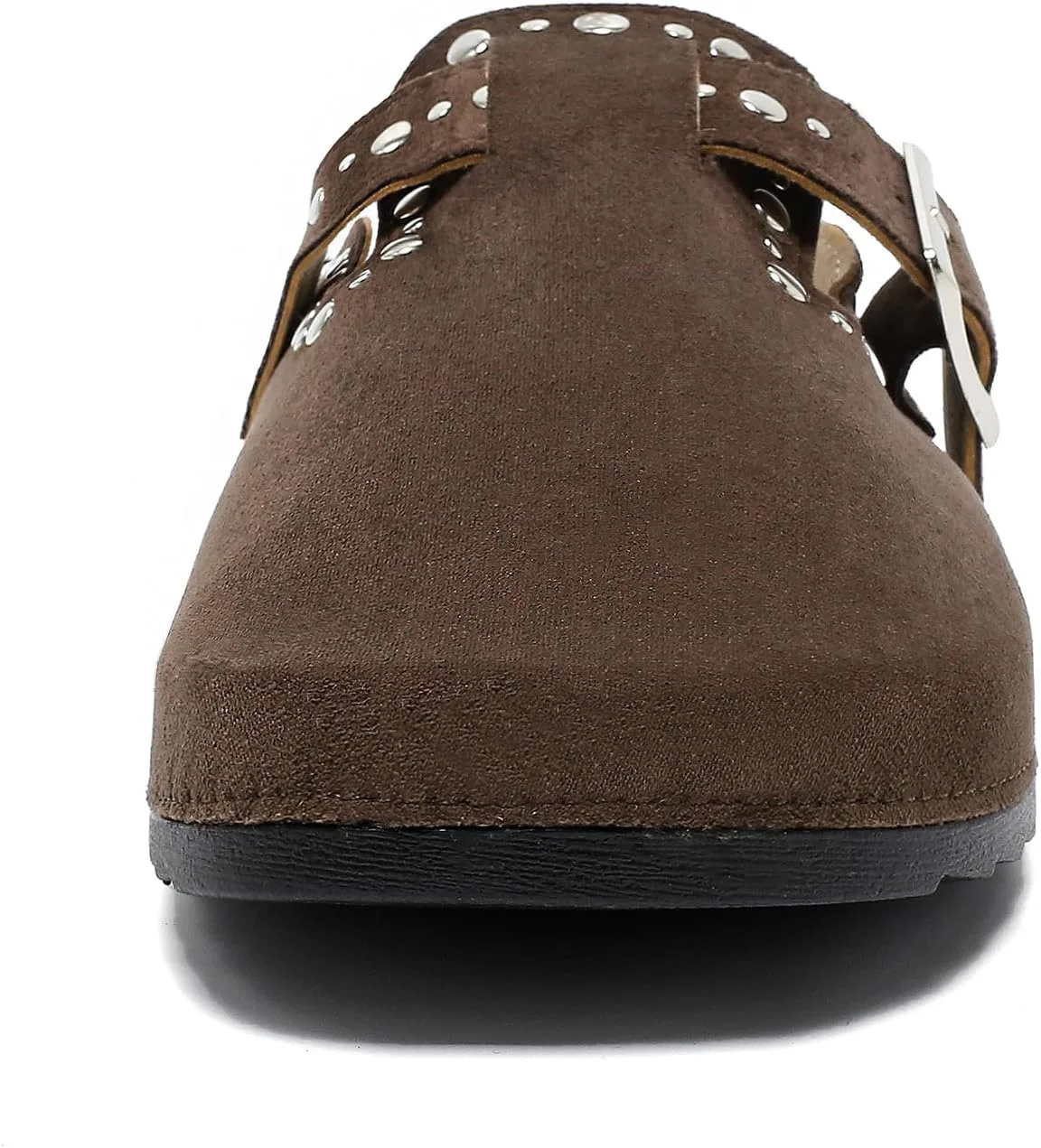 YorFotMae Womens Suede Clogs Mens Leather Slip On Mules Comfortable Adjustable view 4