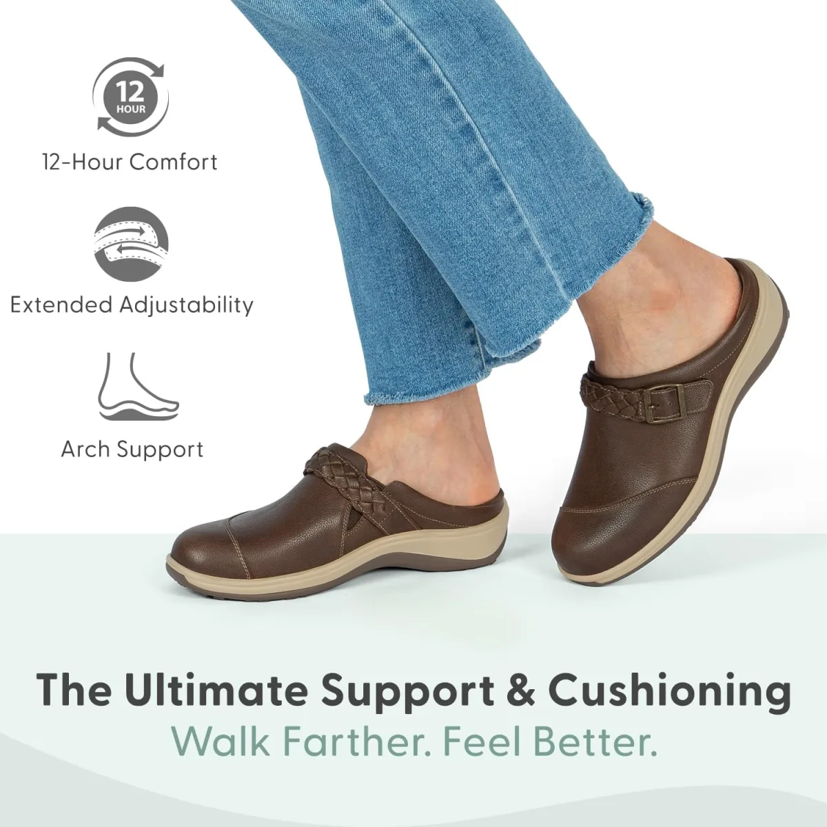 Orthofeet Women's Orthopedic Leather Irma Clog view 2