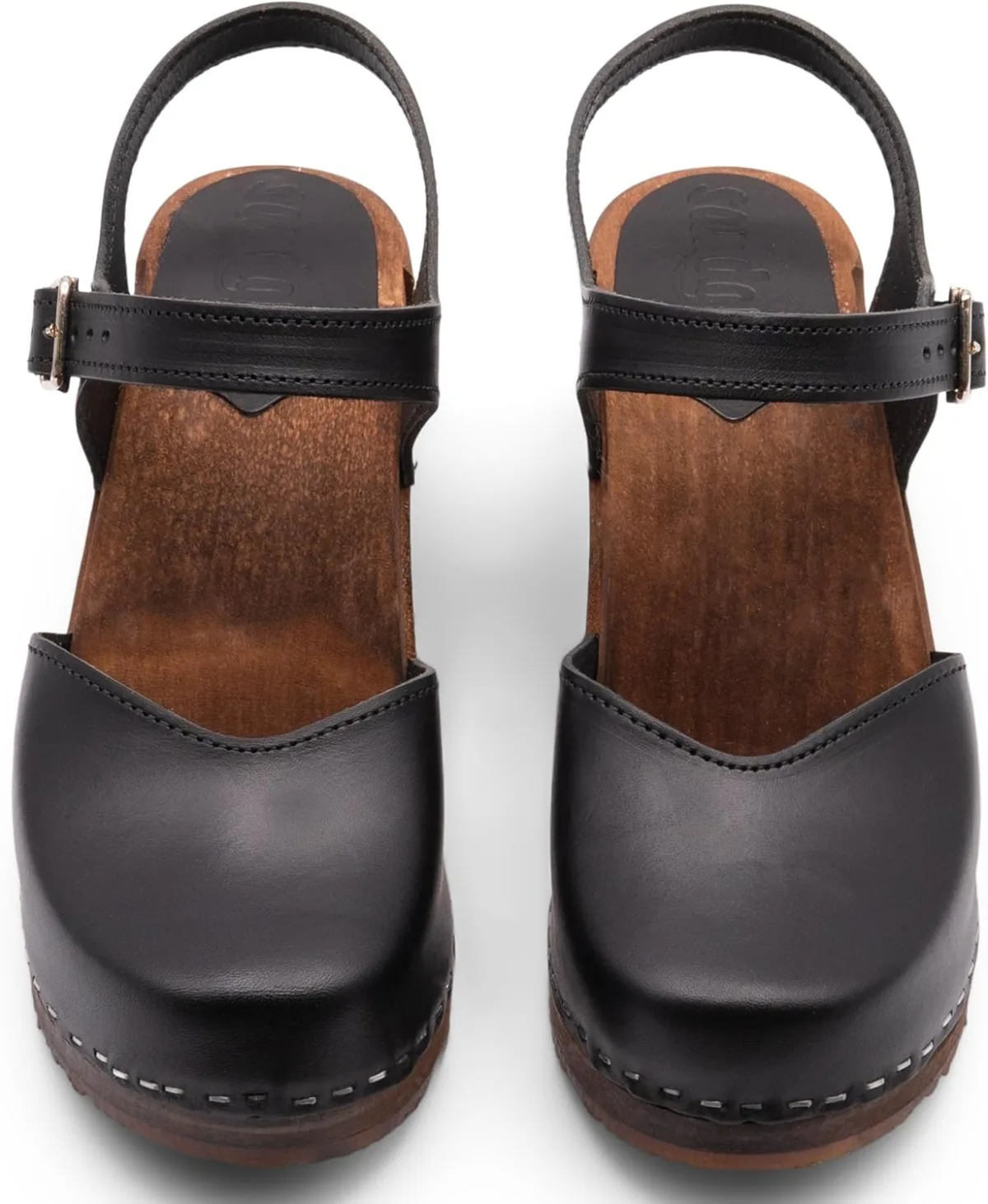 Sandgrens Handmade Swedish Wood Clogs for Women, High Heel Sandal view 6