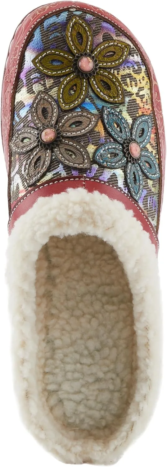 Spring Step L'Artiste Honestela Women’s Embossed Leather Clogs with Tapestry U view 3