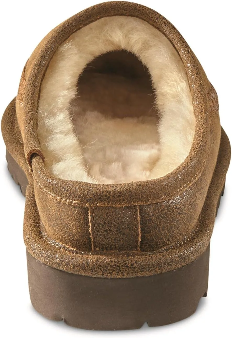 Guide Gear Double-Face Shearling Mens Clog Slippers, Leather, Fur-Lined, Warm view 6