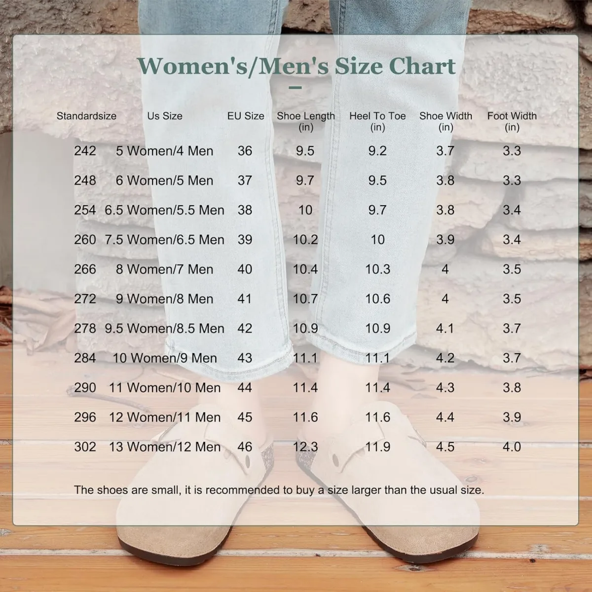 Womens Mens Suede Clogs Leather Mules with Arch Support, Adjustable Buckle Sli view 5