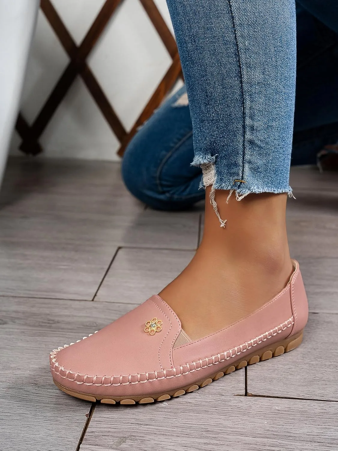 Loafers for Women, Stylish Orthopedic Leather Shoes Women's Casual Slip-On Wal view 6
