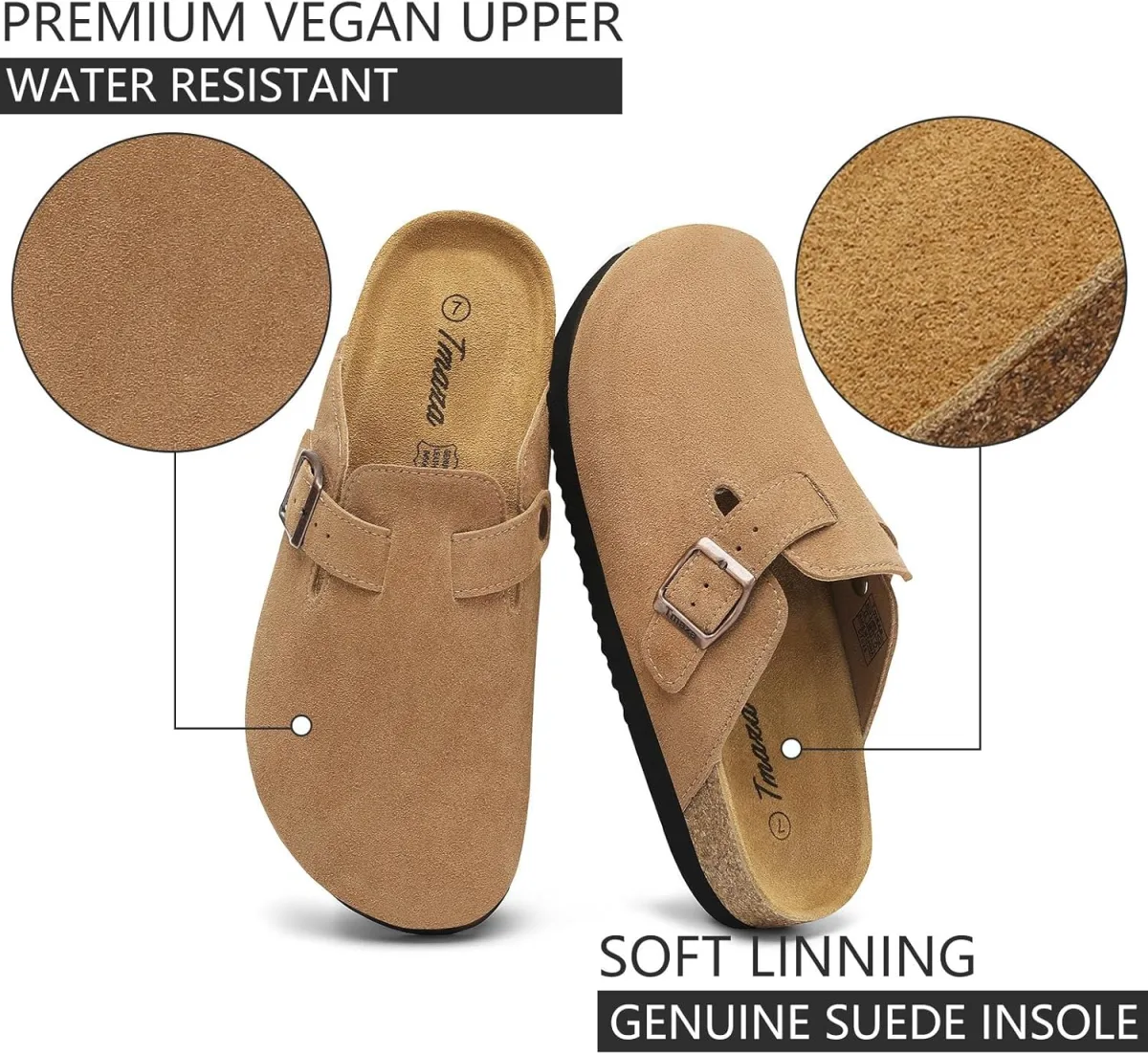 Cork Footbed Suede Clogs for Women view 4