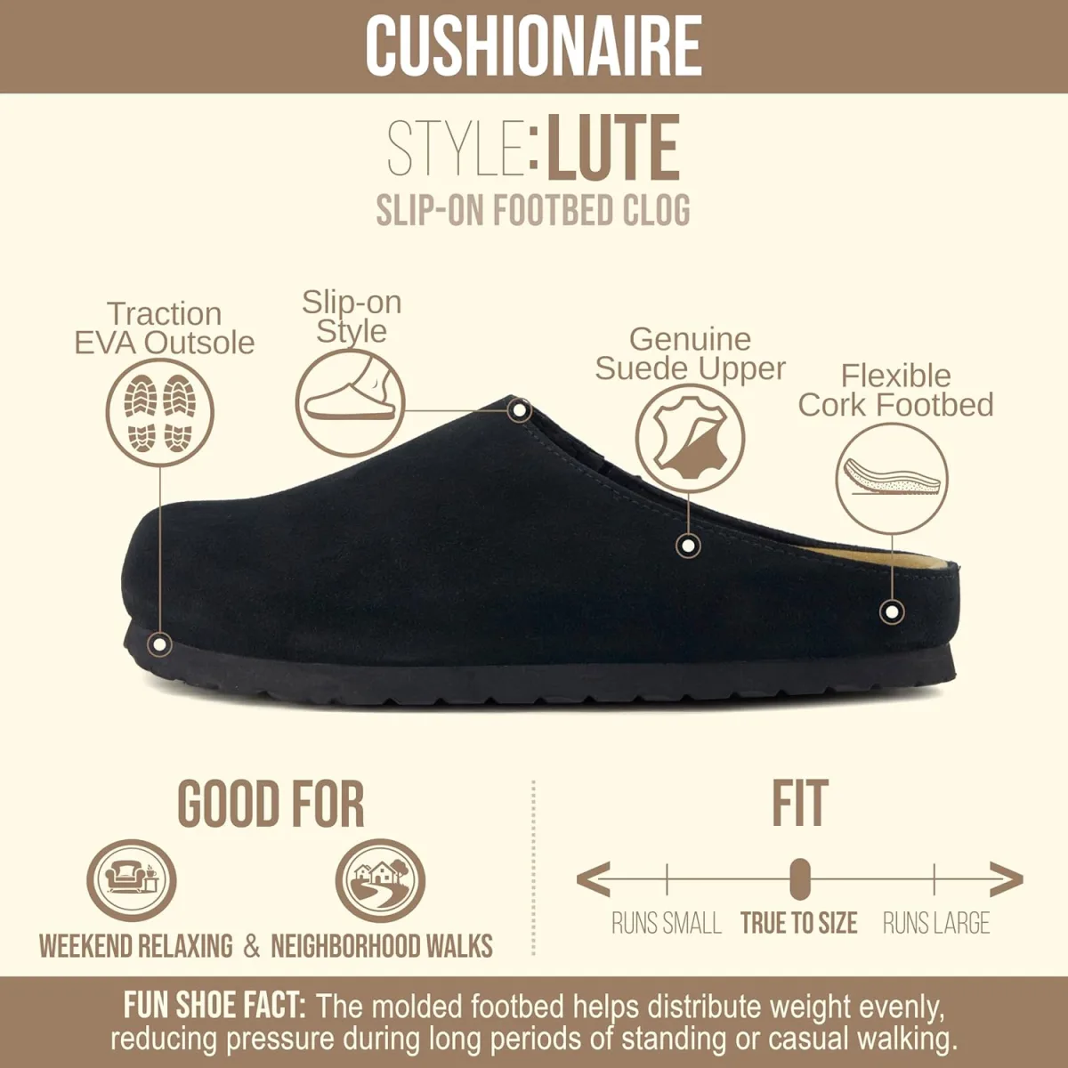CUSHIONAIRE Lute Genuine Suede Leather Clogs for Women Indoor and Outdoor view 4