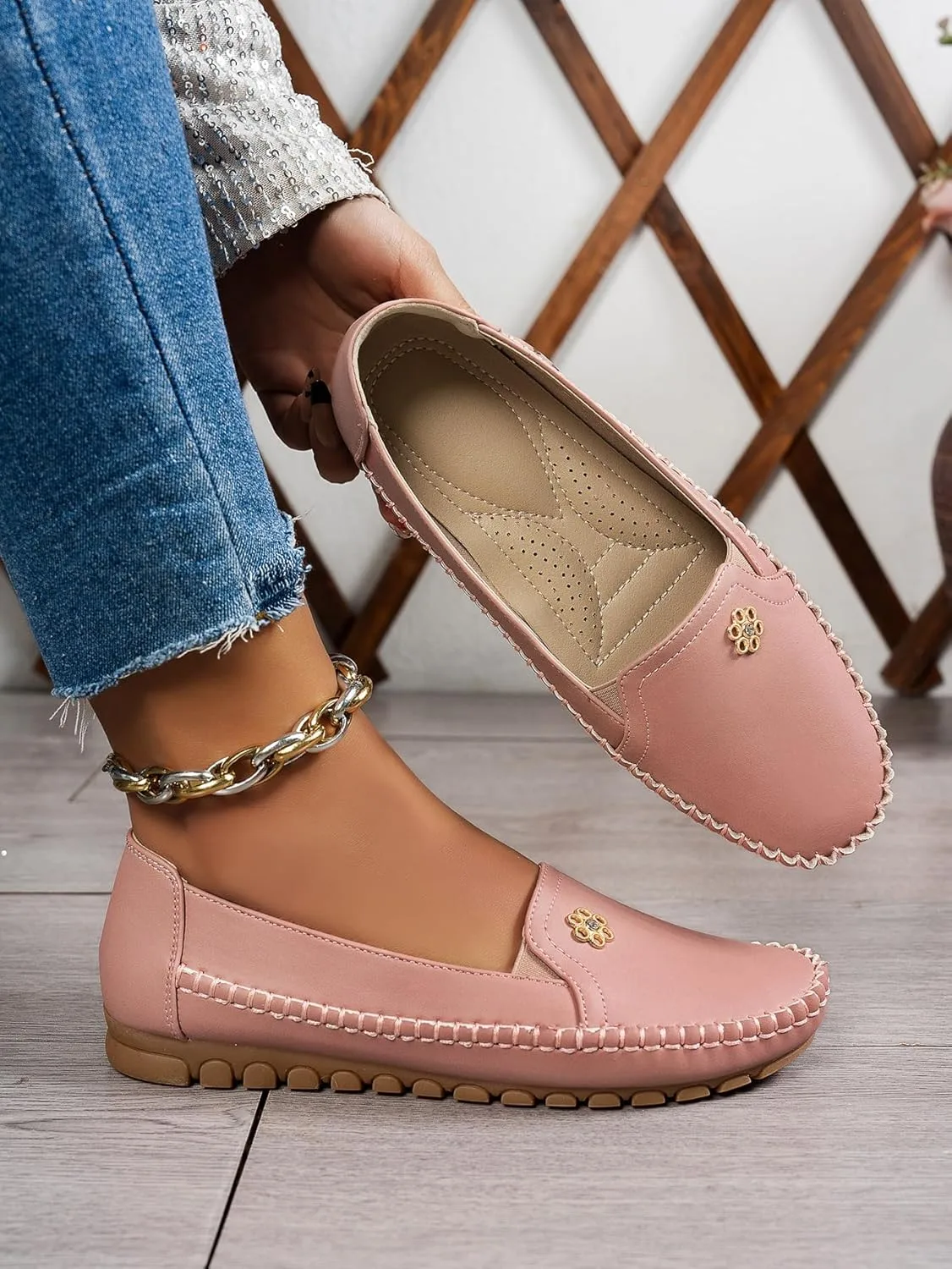 Loafers for Women, Stylish Orthopedic Leather Shoes Women's Casual Slip-On Wal view 2
