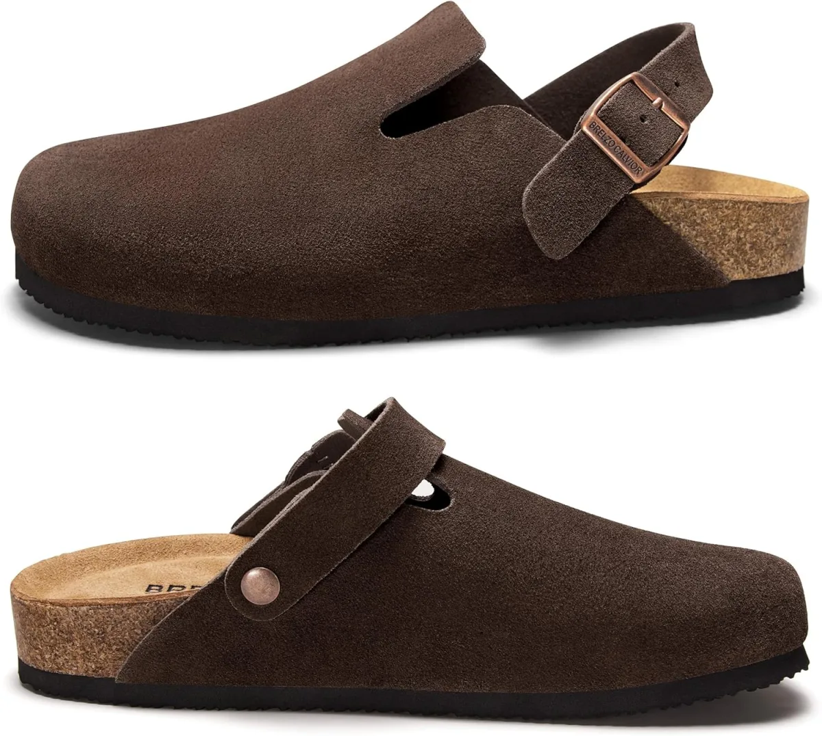 Suede Clogs for Women Men Leather Mules Soft Potato Shoes Slip On Slipper Sand view 6