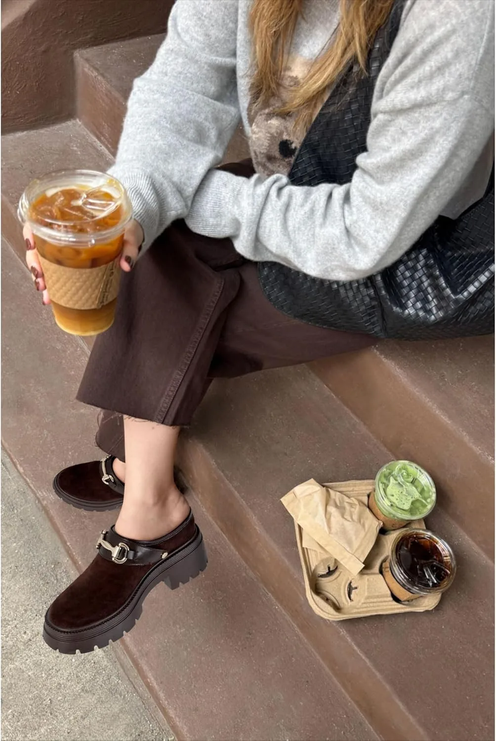 SOVANYOU Platform Clogs for Women Chunky Mules Suede Loafer Slides Comfortable view 3