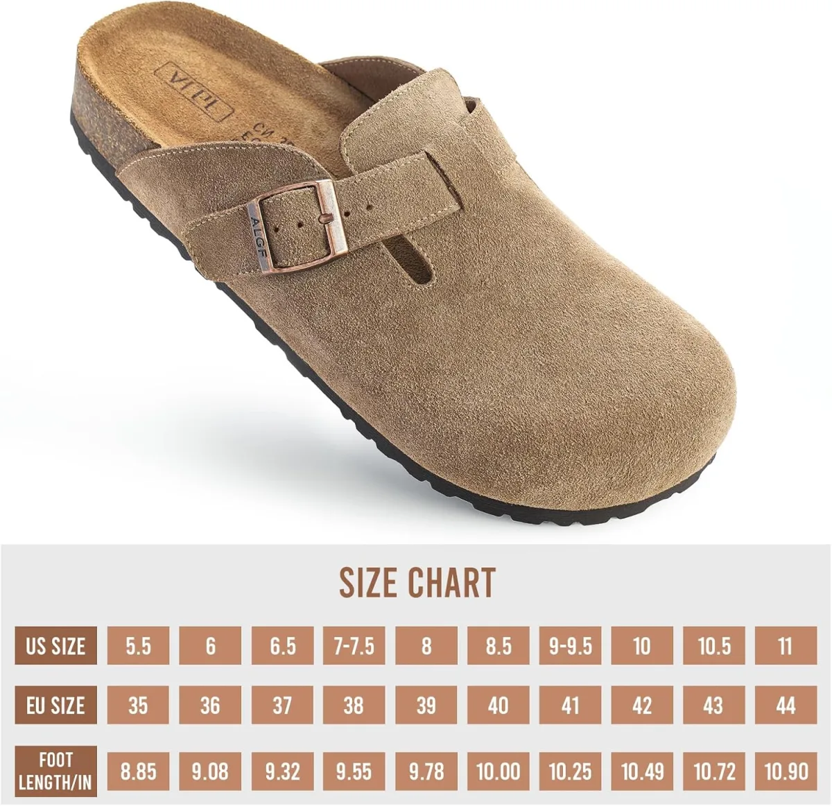 Women’s Genuine Suede Clogs for Women Slip-On Buckle Slides Women's Mules & Cl view 6