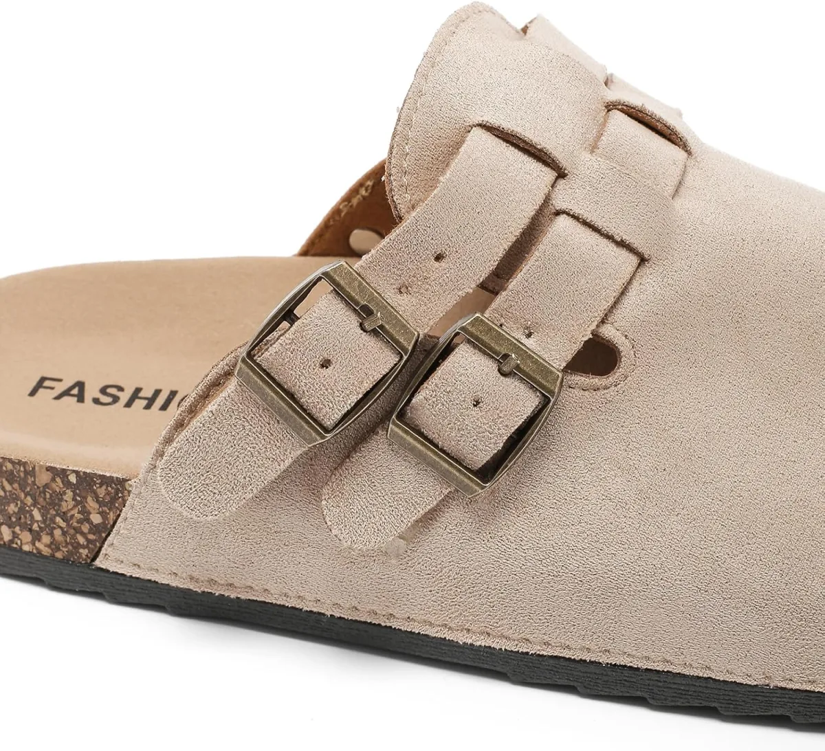 Men's Suede Clogs with Back Strap, Women's Leather Clogs with Arch Support Cor view 6