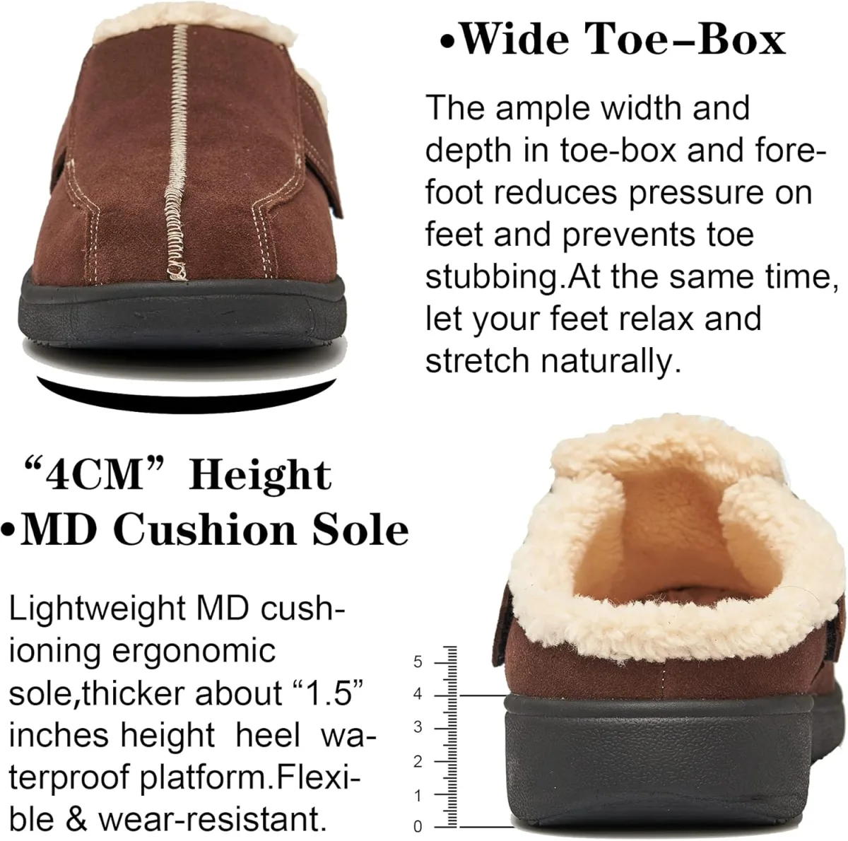 Men's Suede Leather House Slippers Arch Support Non Slip view 3