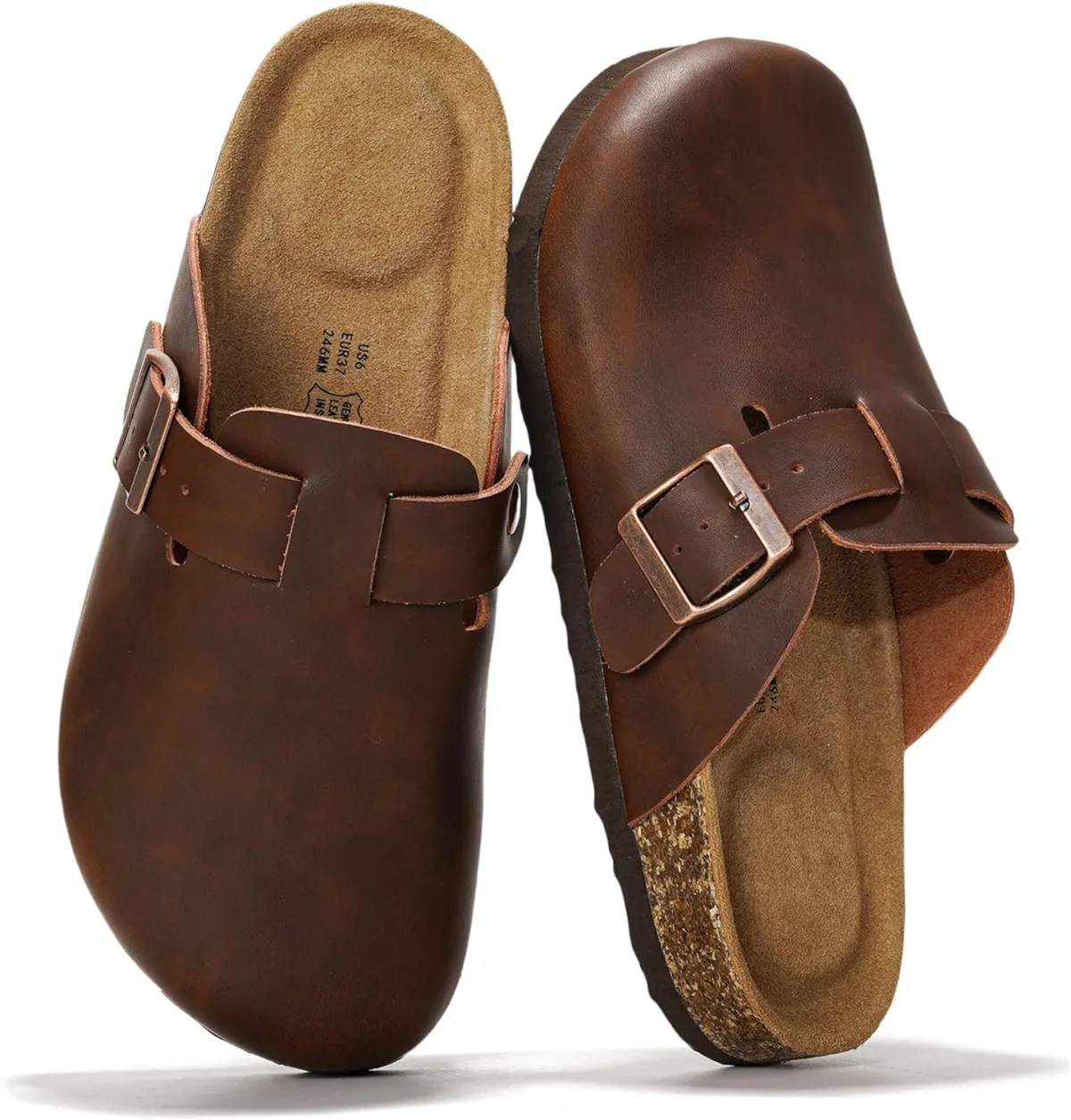 Project Cloud 100% Genuine Leather Footbed Clogs for Women view 5