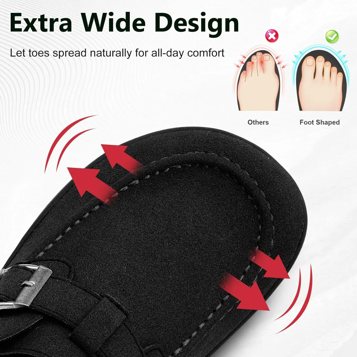 JOINFREE Mens Wide Suede Clogs Diabetic Mules for Swollen Edema Comfort Slip o view 3