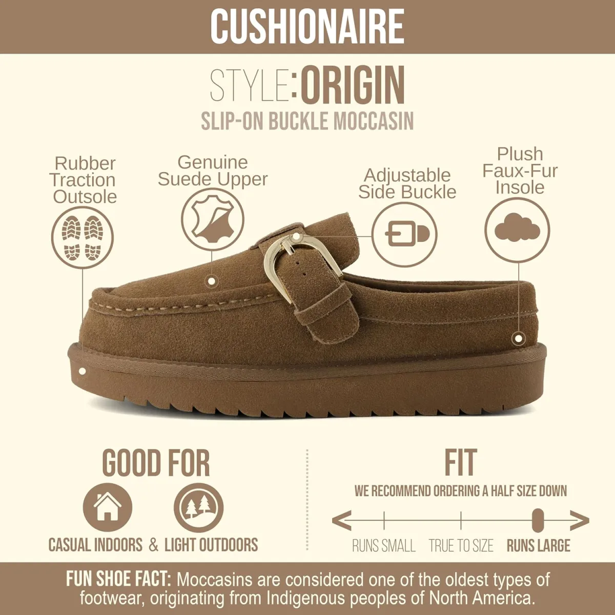 CUSHIONAIRE Origin Genuine Suede Mule Clogs for Women, Cozy Slip-On Moc Toe Lo view 4