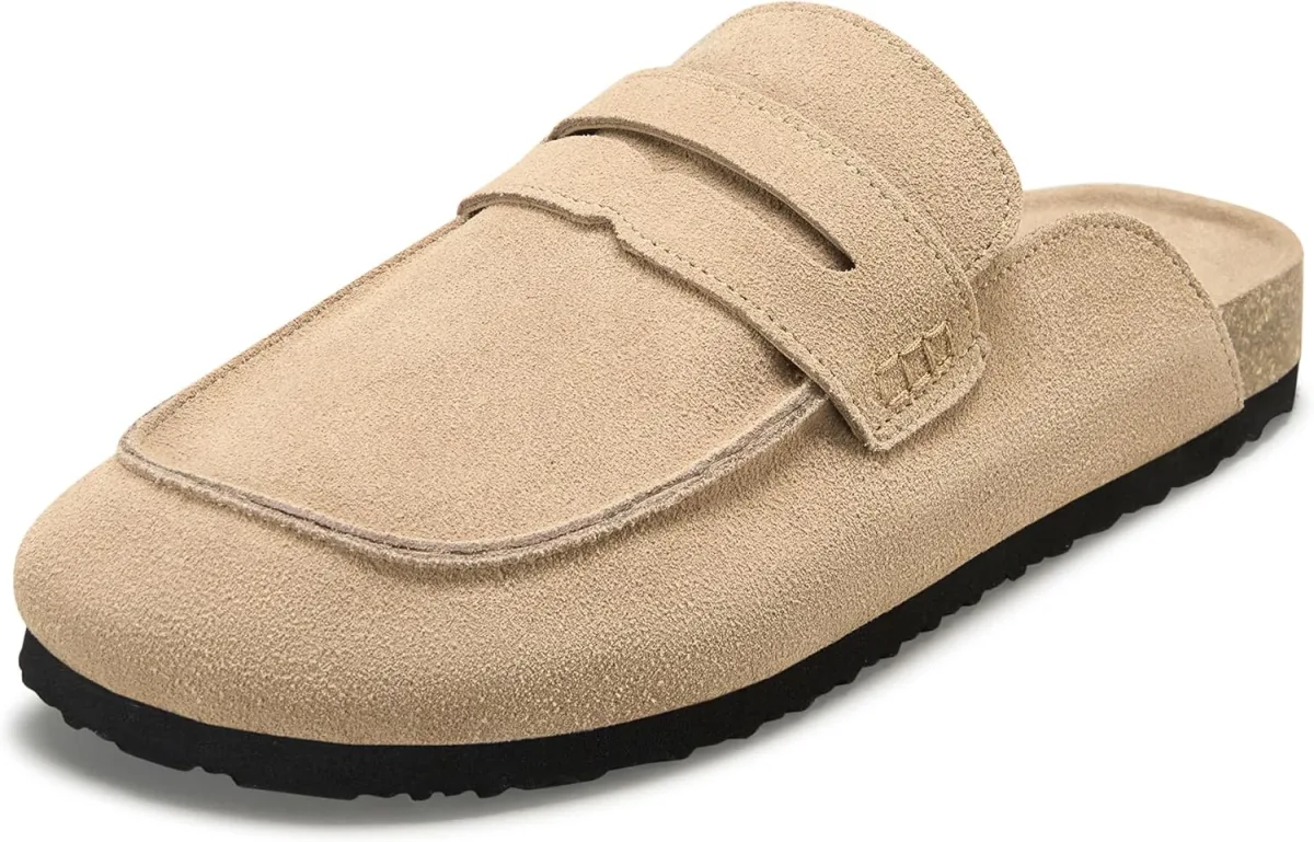 100% Genuine Leather Clogs for Women Non-Slip Platform Mules & Suede Clogs for view 4