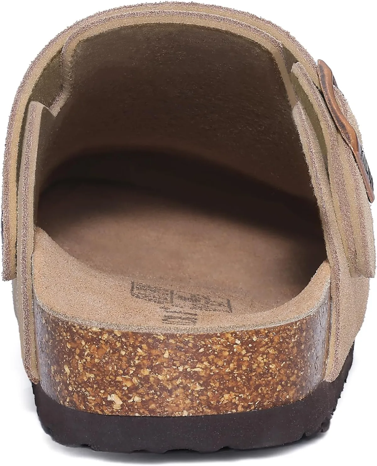 KIDMI Women's Suede Clogs with Back Strap Men's Leather Mules Cork Footbed Sli view 5