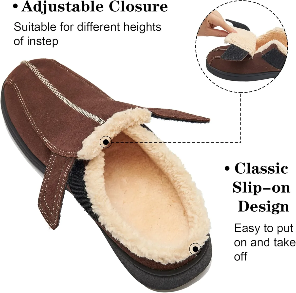 Men's Suede Leather House Slippers Arch Support Non Slip view 4