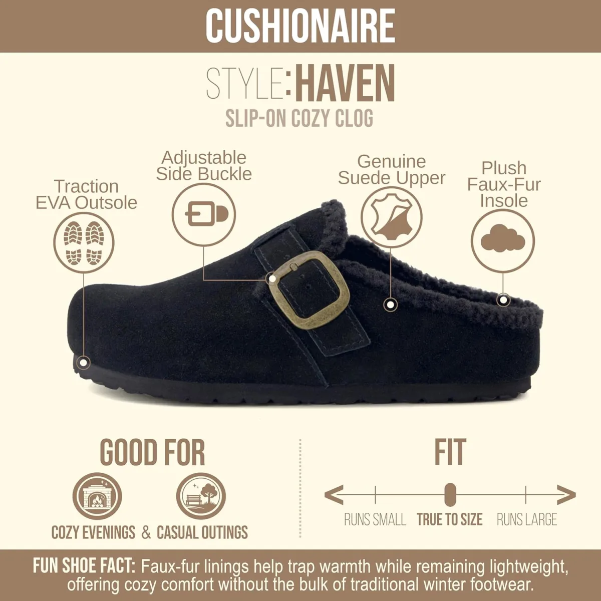 CUSHIONAIRE Haven Genuine Leather Clogs for Women view 4