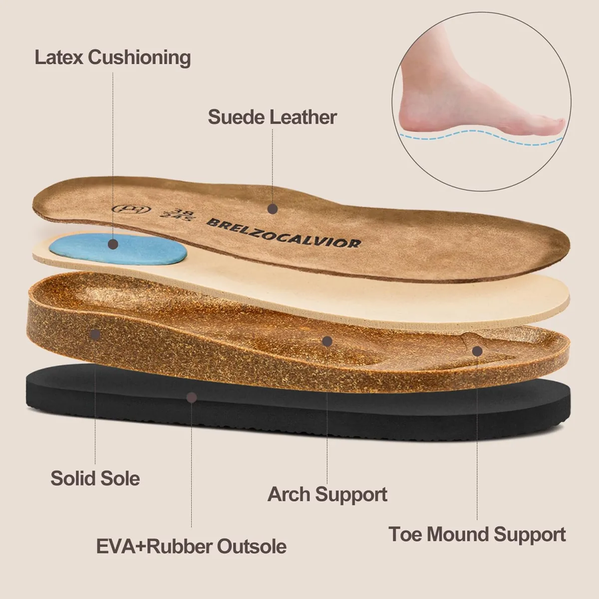 Suede Clogs for Women Men Leather Mules Soft Potato Shoes Slip On Slipper Sand view 4