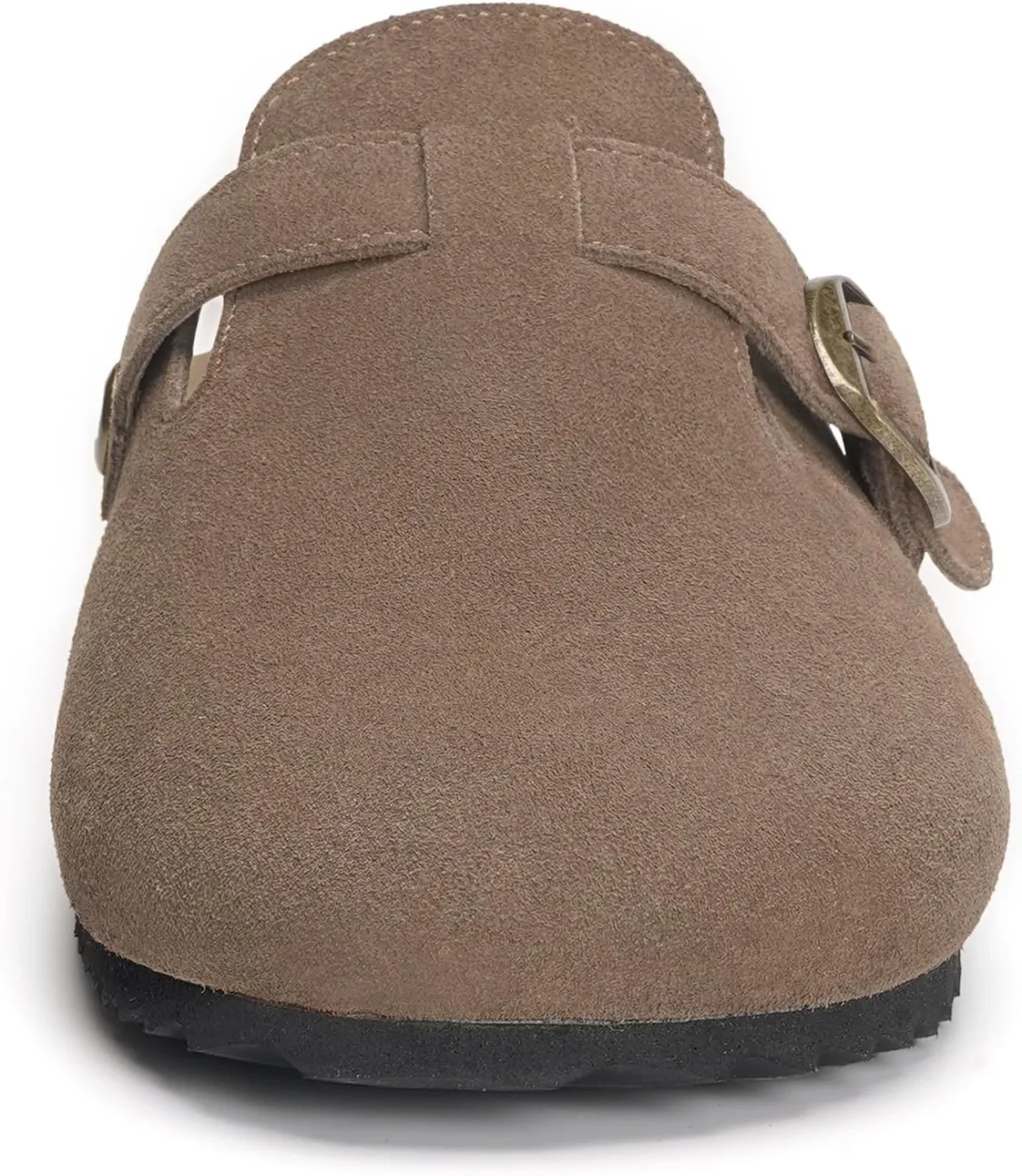 Womens Suede Clogs Mens Genuine Leather Mules Cork Footbed Sandals with Arch S view 2