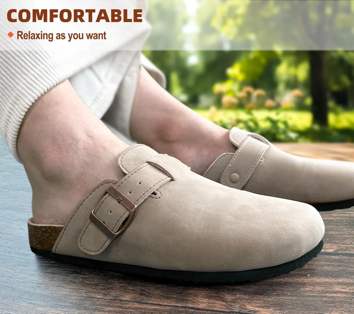 BULLIANT Clogs Slippers Sandals Nurse Work Shoes Men Women,Fleece-Lined Upper+ view 6