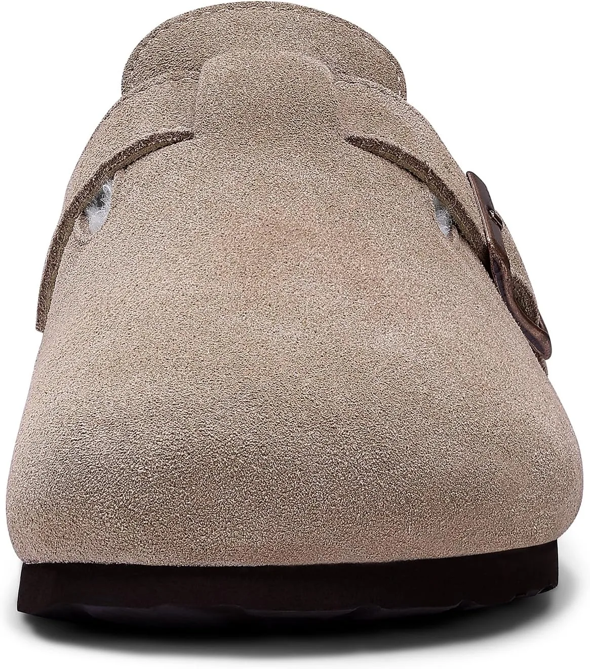 KIDMI Women's Fur Lined Suede Clogs Fuzzy Cork Footbed Mules Slip On Winter Po view 5