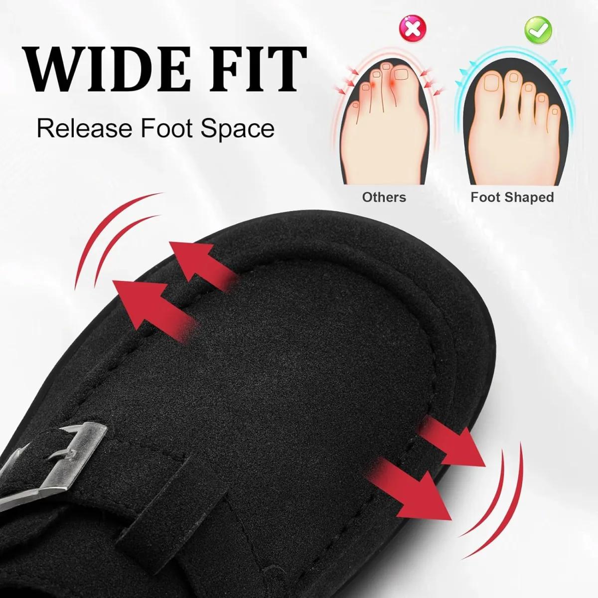 JOINFREE Womens Wide Suede Clogs Zero Drop Potato Shoes Diabetic Mules for Swo view 3