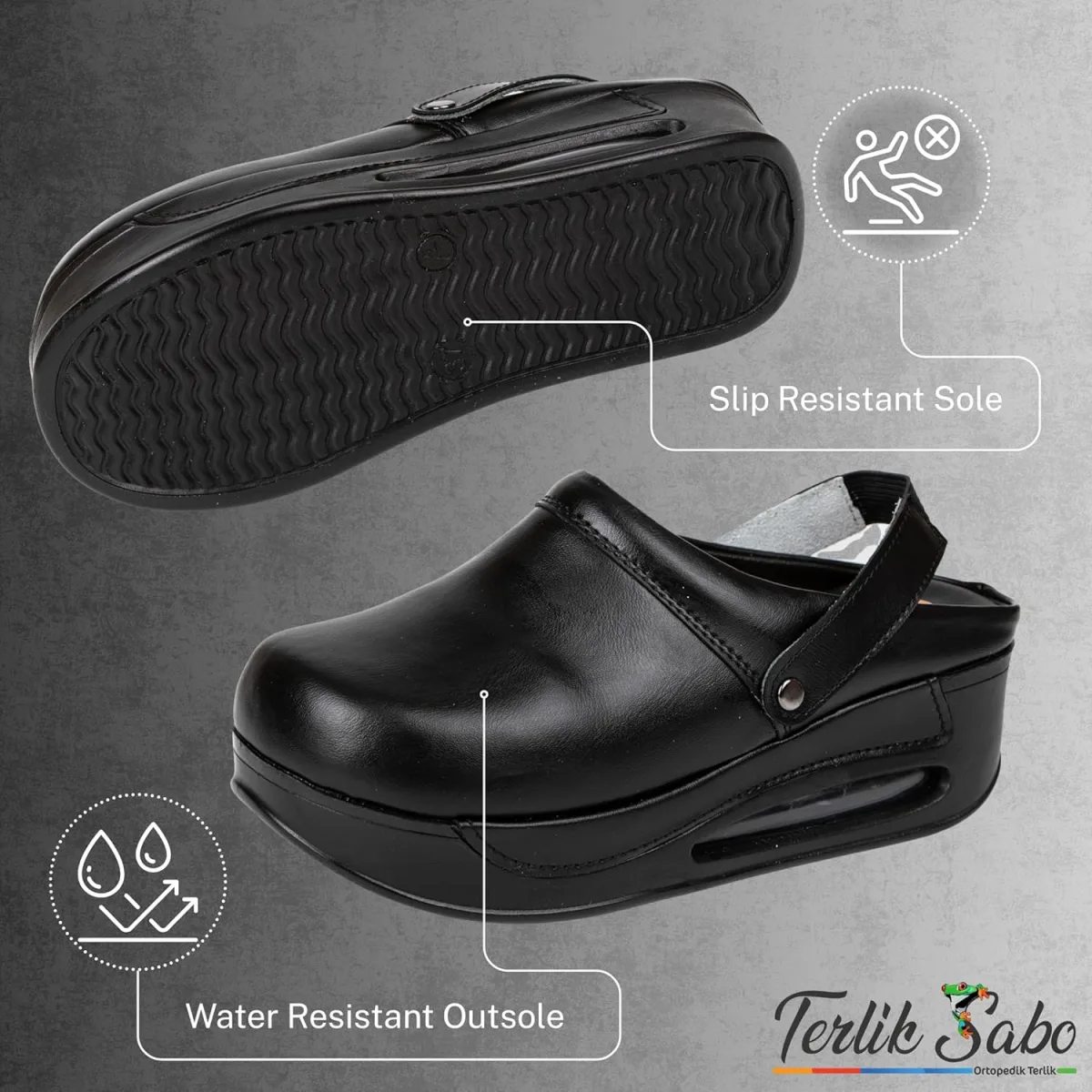 Womens Clogs with Arch Support, Pure Leather, Slip-On Clogs for Women, Perfect view 5