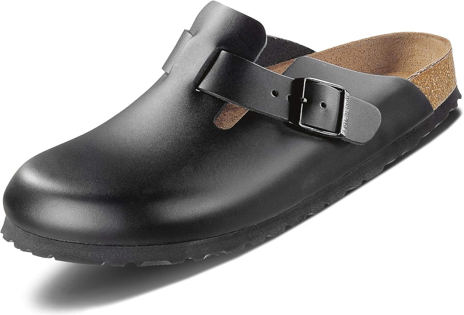 Birkenstock Boston Leather, Unisex Adults' Clogs, Black, 7 UK — Genuine Leather clog