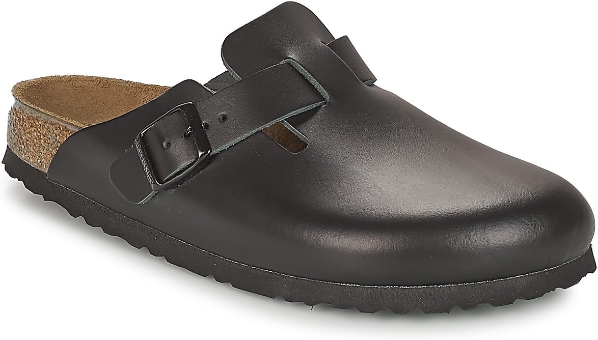 Birkenstock Boston Leather, Unisex Adults' Clogs, Black, 7 UK view 3