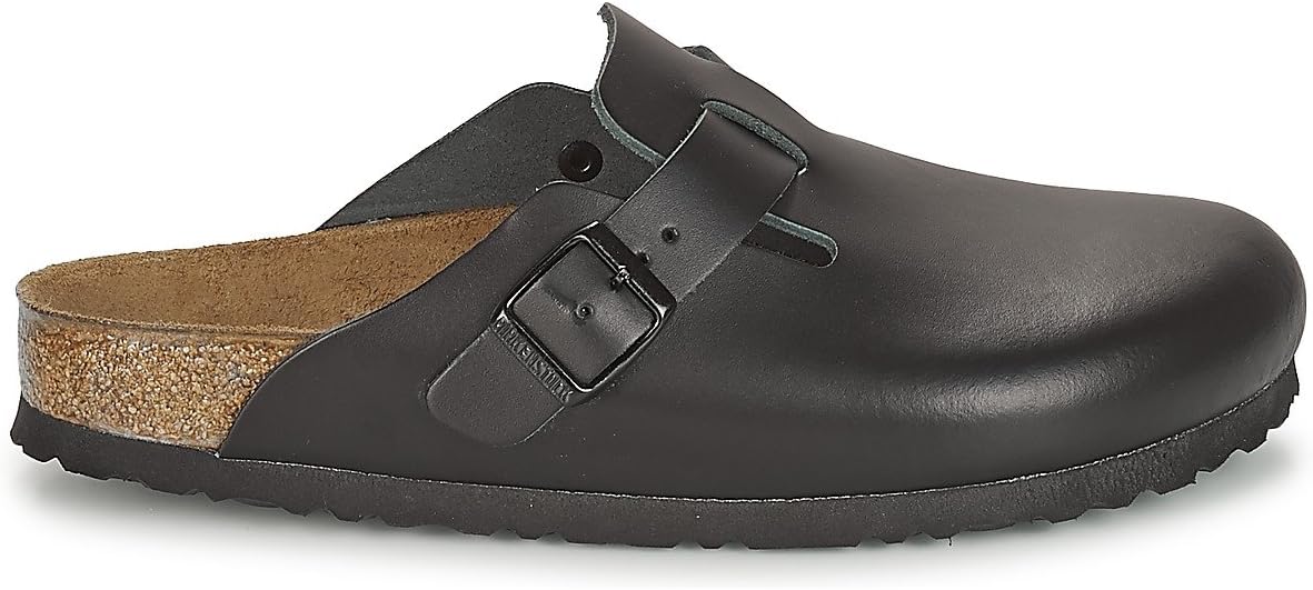 Birkenstock Boston Leather, Unisex Adults' Clogs, Black, 7 UK view 4