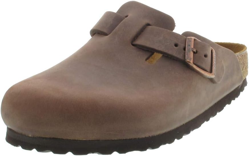 Birkenstock Unisex Adults Boston Greased Leather Clogs, Brown Habana, 7/7.5 view 3