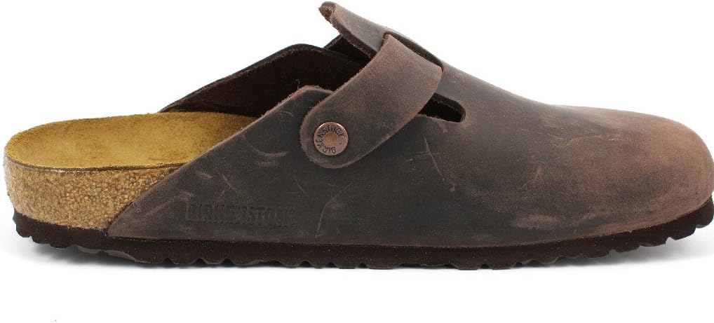 Birkenstock Unisex Adults Boston Greased Leather Clogs, Brown Habana, 7/7.5 view 5