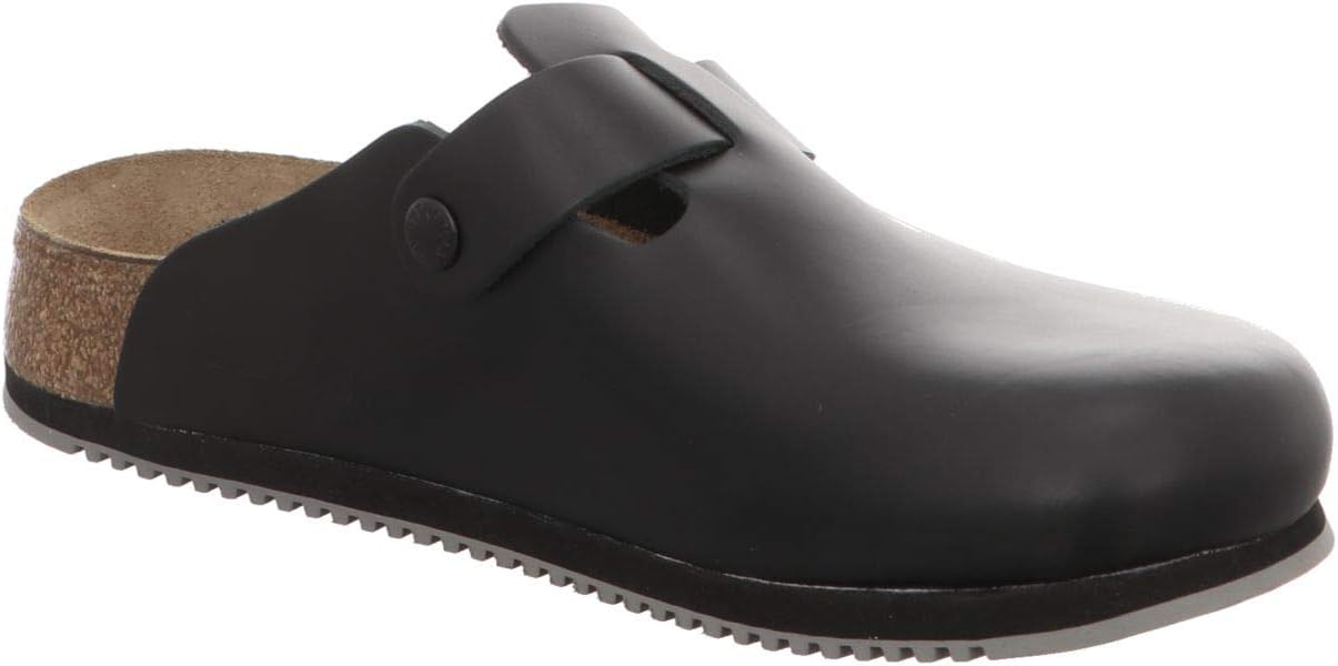 Birkenstock Boston Leather Black Unisex Clogs Supergrip US Women 6-6.5 view 3
