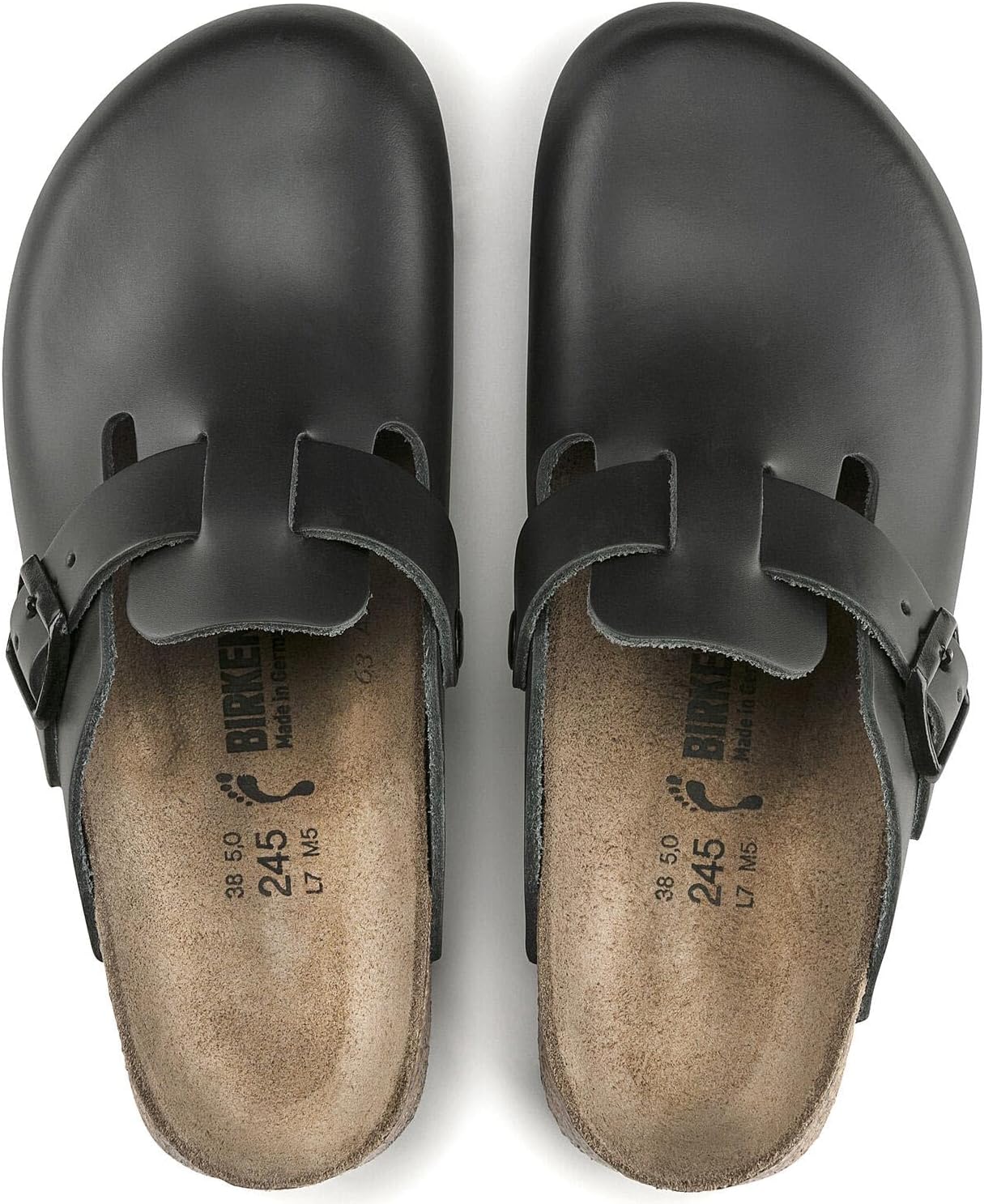 Birkenstock Boston Leather Black Unisex Clogs Supergrip US Women 6-6.5 view 6
