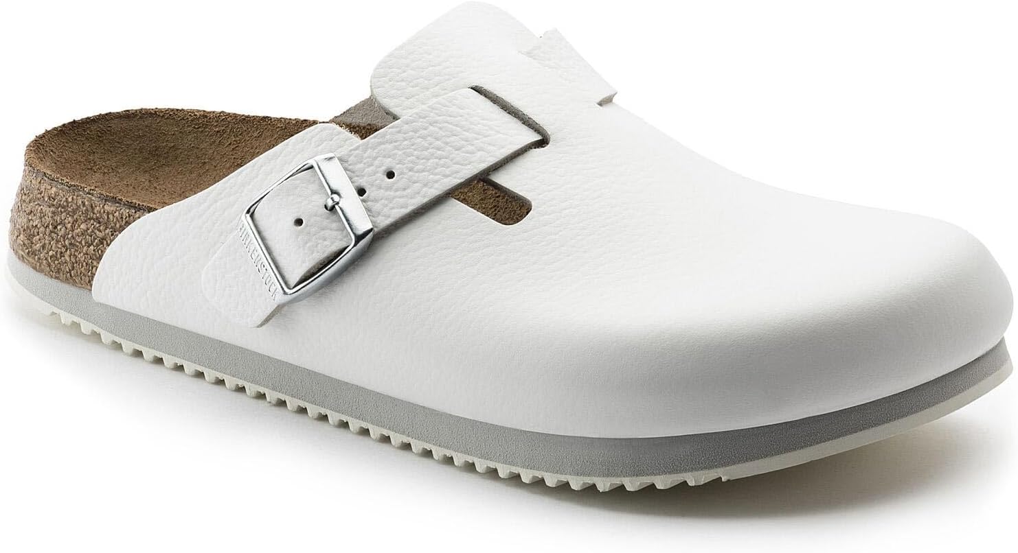 Birkenstock Mens Boston EsdBoston Antistatic/Natural Leather, Blue view 4