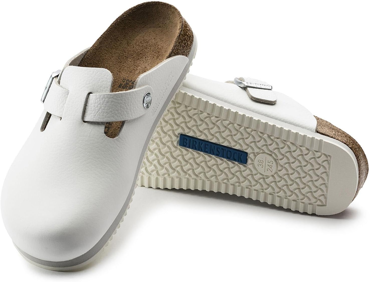 Birkenstock Mens Boston EsdBoston Antistatic/Natural Leather, Blue view 5