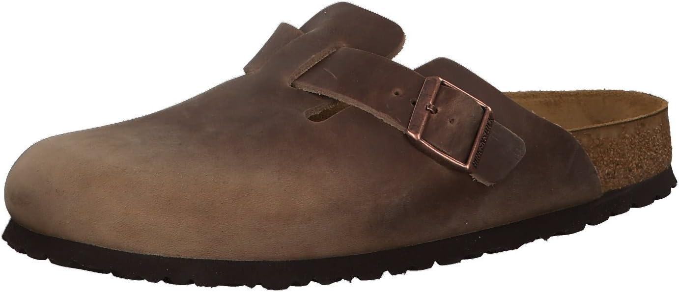 Birkenstock Classic Boston Unisex Adult Clogs, Tobacco Brown, 42 EU Schmal — Genuine Leather clog