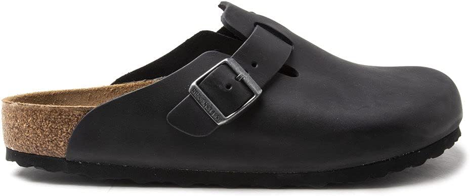 Birkenstock Boston Classic Arch Clog,Black Oiled Leather,45 M EU — Suede clog