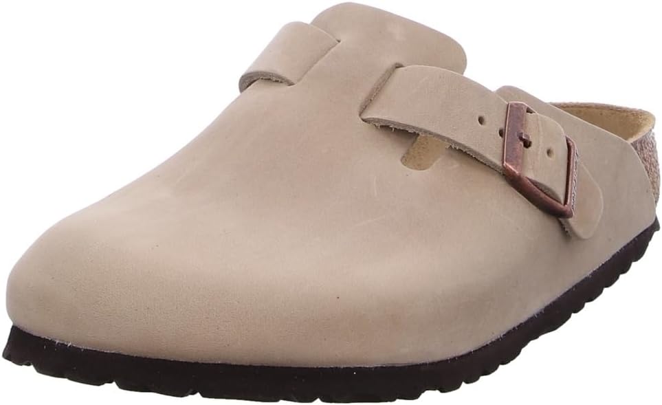 Birkenstock Clogs ''Boston'' from Leather in Tabacco Brown 48.0 EU W — Genuine Leather clog