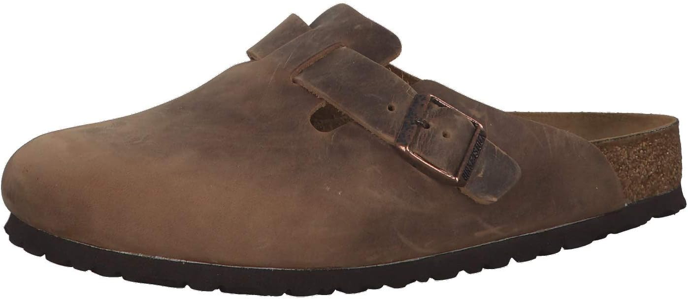 Birkenstock Clogs ''Boston'' from Leather in Tabacco Brown 48.0 EU W view 2