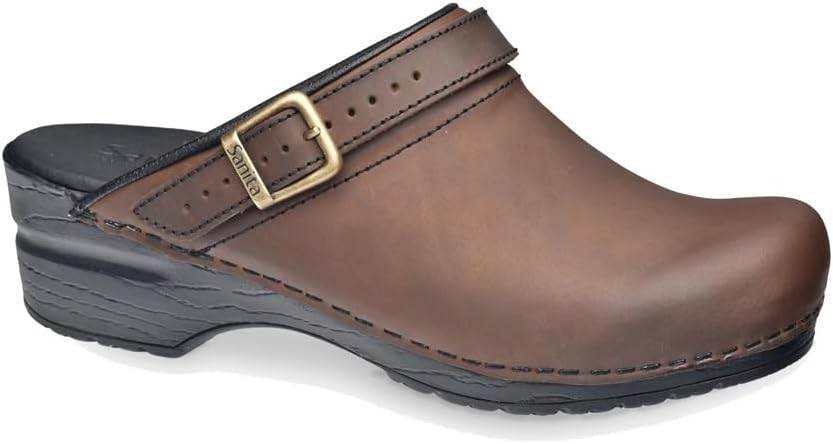 Sanita Women's Morse Clog Antique Brown Leather — Genuine Leather clog